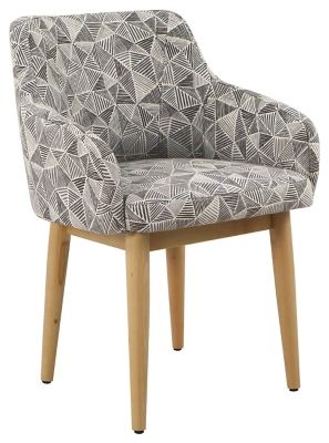 HomePop Milo Accent Chair, Gray/White