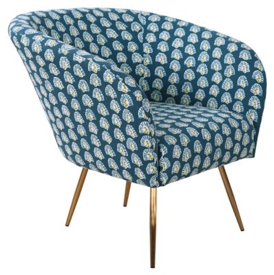 HomePop Ashby Accent Chair, Blue White