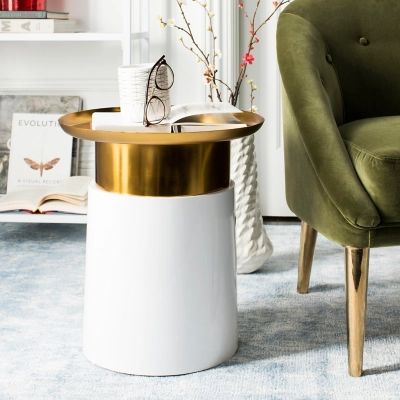 Safavieh Zenith Tray Top Accent Table, Gold/White