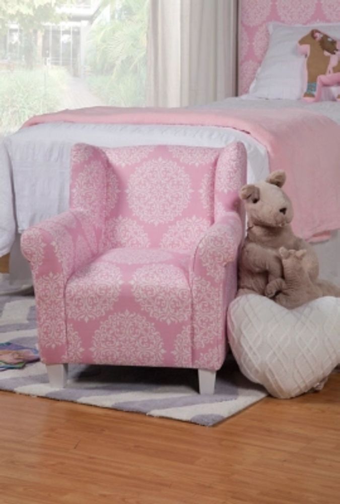 HomePop Pink Medallion Print Chair, Pink