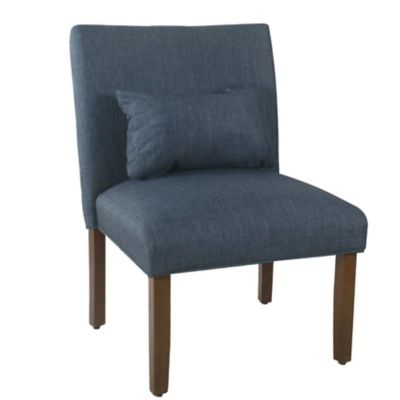 HomePop Parker Accent Chair and Pillow - Navy Blue, Blue
