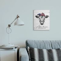 Americana Cow Red White And Moo 16x20 Canvas Wall Art