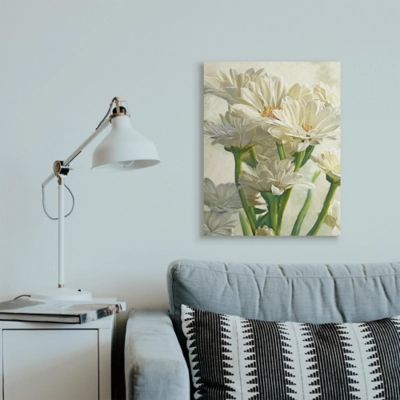 Study Of White Daisy Petals 24x30 Canvas Wall Art, White
