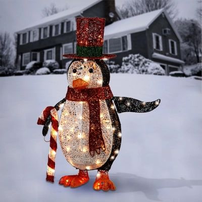 National Tree Company 36" Penguin with LED Lights, White