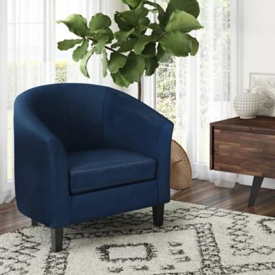 Simpli Home Austin Tub Chair, Dark Blue