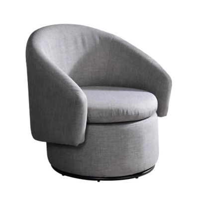 Benzara Accent Chair with Tubular Round Base, Gray