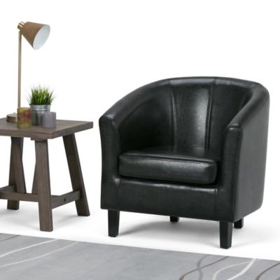 Simpli Home Austin Tub Chair in Faux Leather