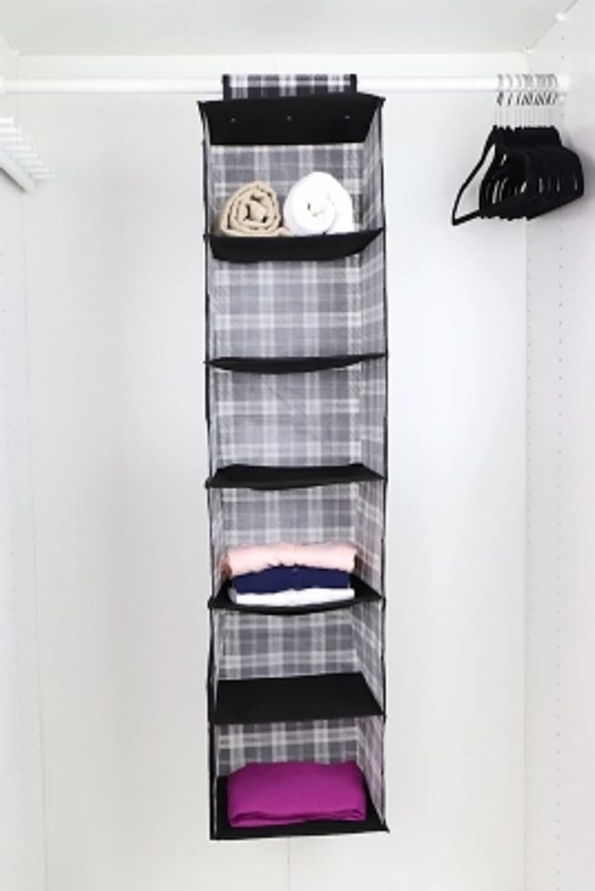6-Shelf Hanging Sweater Organizer, Grey