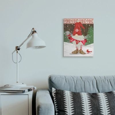 Stupell Industries Country Holiday Gnome with Winter 'Joy' Detail Canvas Wall Art