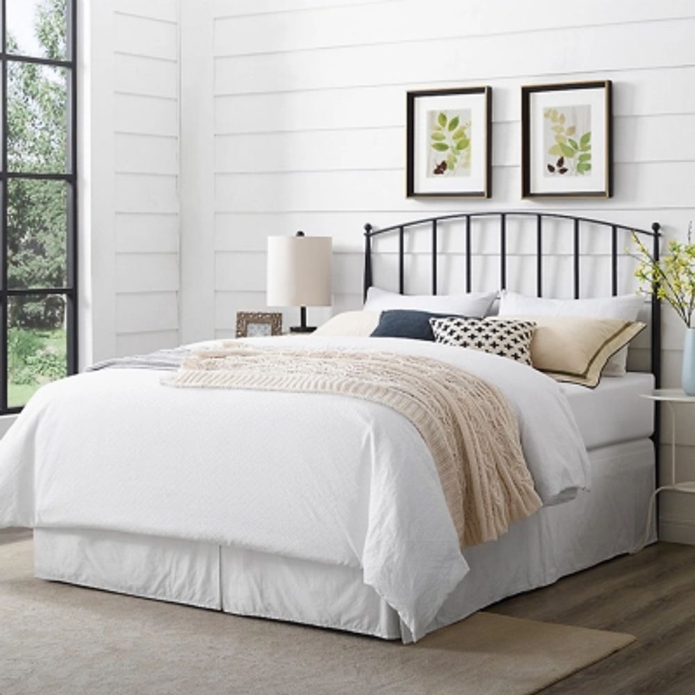 Blakely Queen Upholstered Headboard With Metal Bed Frame