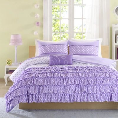 Intelligent Design Joni Coverlet Set - Purple, Full/Queen