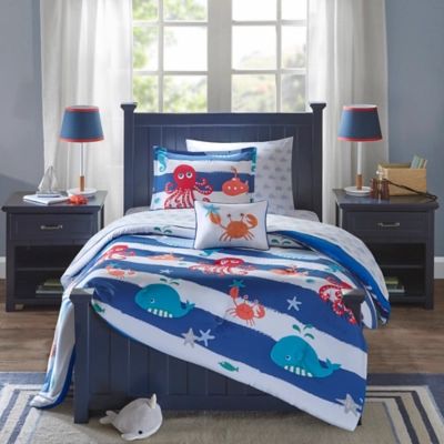 Keira Blue Twin Complete Bed and Sheet Set, Blue