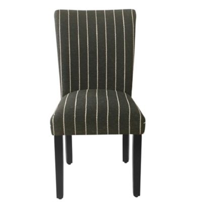 Classic Parsons Dining Chair - Black with Boucle Stripe (Set of 2)