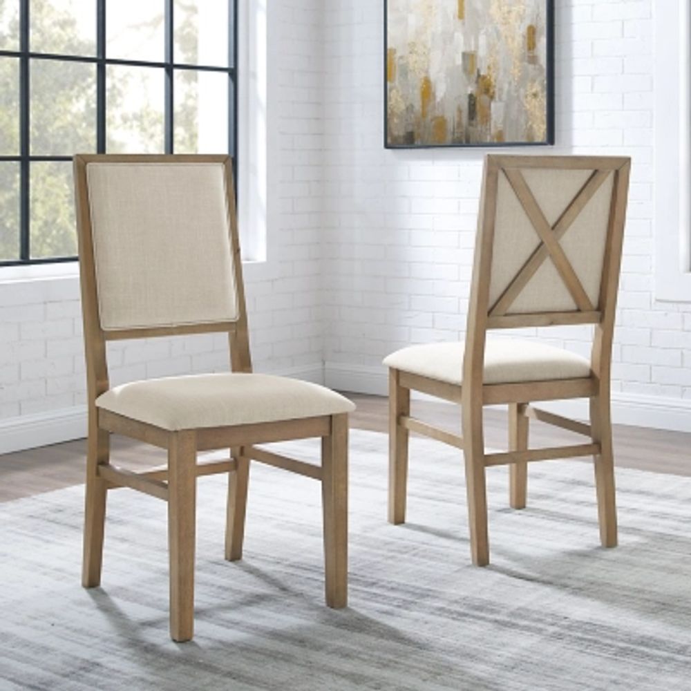 Joanna 2-piece Upholstered Back Chair Set, Rustic Brown
