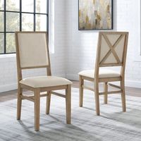 Joanna 2-piece Upholstered Back Chair Set, Rustic Brown