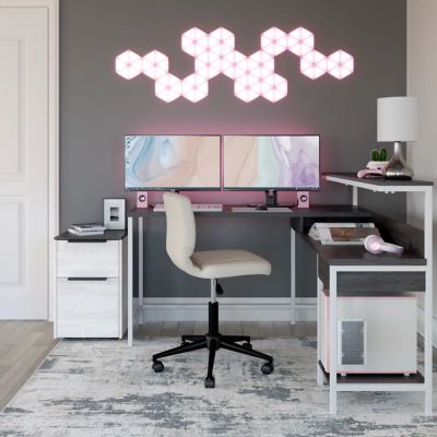 Baxton Studio Ezra Storage Computer Desk with Shelves