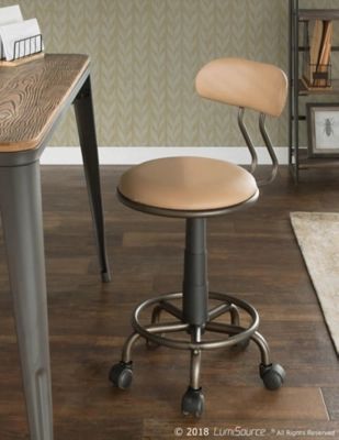Industrial Swivel Task Chair Leather