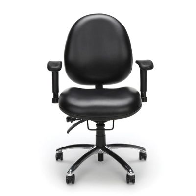 OFM 247-VAM Big & Tall Swivel Task Chair Leather, Black