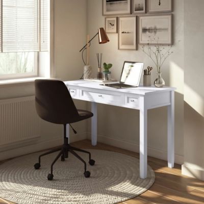 Warm Shaker Solid Wood 48" Writing Office Desk, White