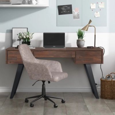 Simpli Home Lowry 60" Desk, Brown