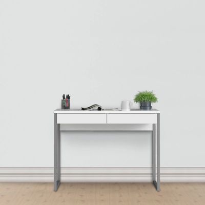 Walker 2-Drawer Desk, High Gloss White
