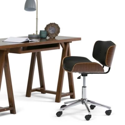Simpli Home Dax Swivel Executive Office Chair, Black