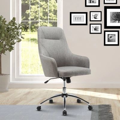 Techni Mobili Comfy Height Adjustable Rolling Office Desk Chair, Gray