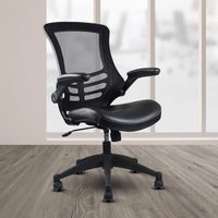Techni Mobili Mid-Back Mesh Office Chair with Adjustable Arms, Black