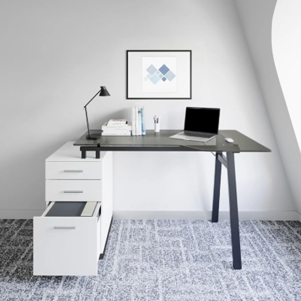 Modern Style Industrial Writing Desk with Storage - Techni Mobili