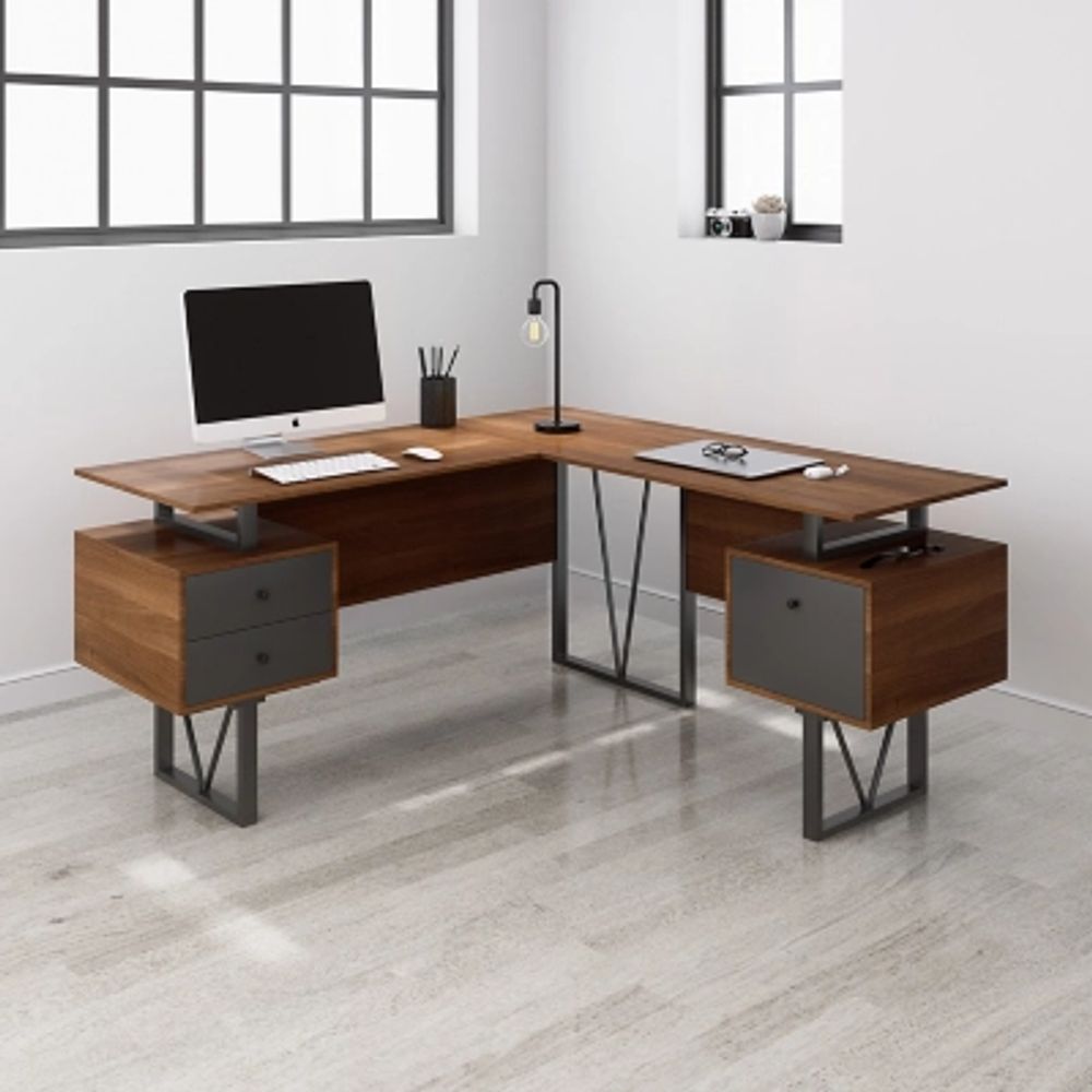 Modern Multi Storage Computer Desk with Storage - Techni Mobili