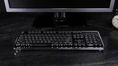 Azio Retro Mechanical Keyboard, Black
