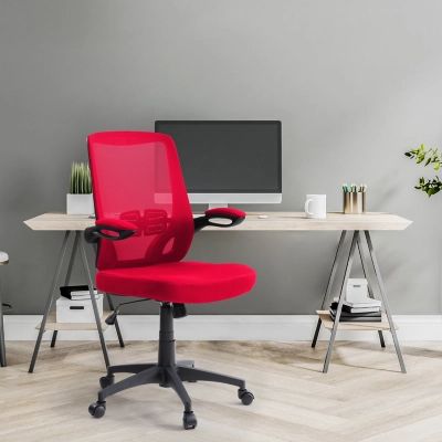 CorLiving Workspace High Mesh Back Office Chair in Red, Red
