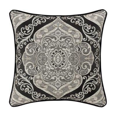 Stefania 18 Square Decorative Throw Pillow Black by Five Queens Court