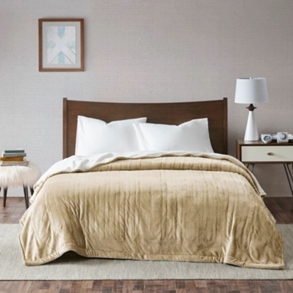 Ashley True North by Sleep Philosophy Queen Reversible Plush To Berber Heated  Blanket with Automatic Timer | Brazos Mall