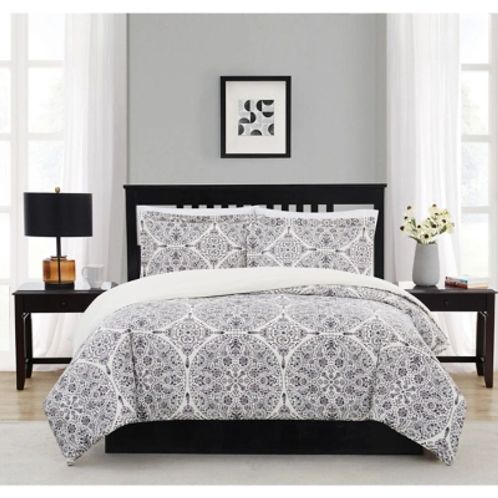 Cannon Solid Percale Grey 2 Piece Twin Duvet Set