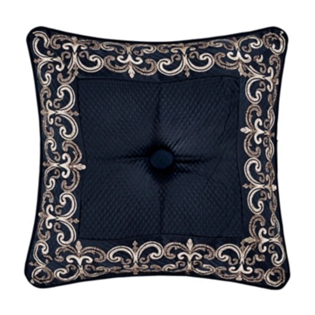 J. by J. Queen New York Mikayla Square Throw Pillow - Blue - 18 in