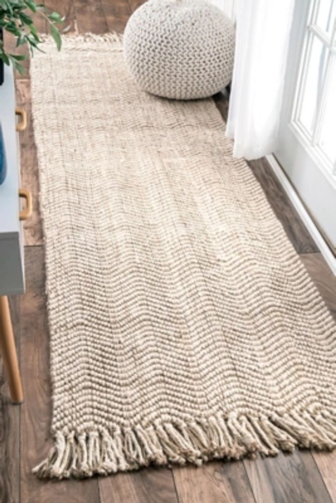 Ashley Nuloom Don Chevron Jute Tasseled Area Rug