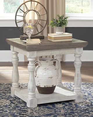 Havalance End Table, Gray/White