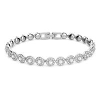 Swarovski Angelic bracelet, Round, White, Rhodium plated