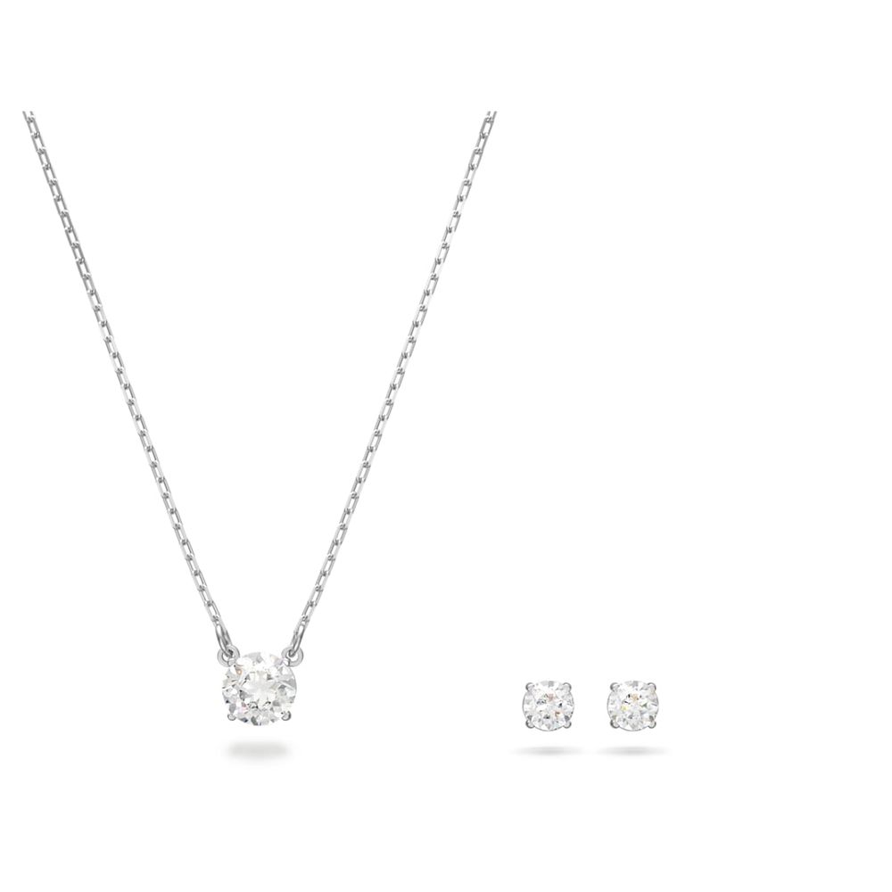 For nylig Udsæt At bidrage Swarovski Attract set, Round, White, Rhodium plated | The Shops at Willow  Bend