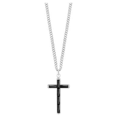 Swarovski Govern Cross Pendant, Black, Stainless steel