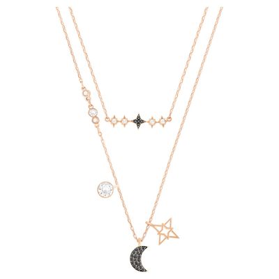 Swarovski Symbolic Moon Necklace Set, Multi-colored, Mixed metal finish