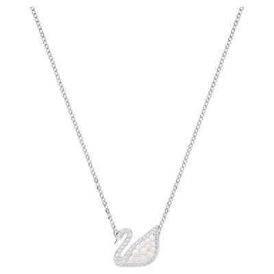 Swarovski Iconic Swan Necklace, White, Rhodium plated
