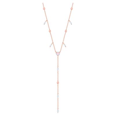 Swarovski One Y necklace, Multicolored, Rose-gold tone plated