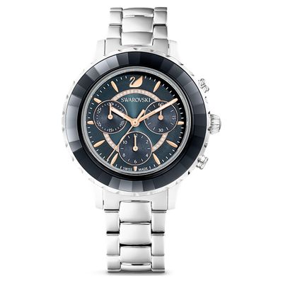 Swarovski Octea Lux Chrono watch, Metal bracelet, Gray, Stainless steel