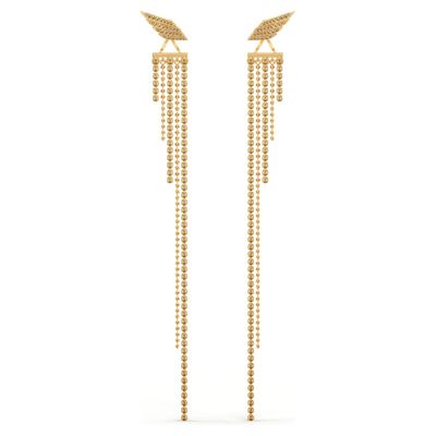 Swarovski Fit Wonder Woman earrings, Wing, Gold tone, Gold-tone plated
