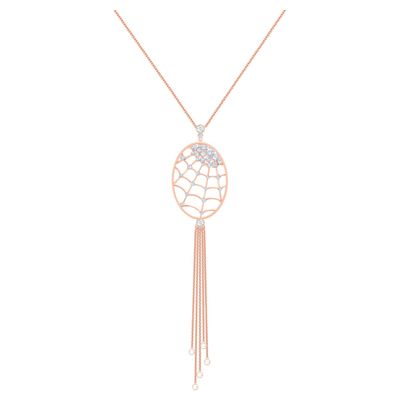 Swarovski Precisely Necklace, White, Rose-gold tone plated
