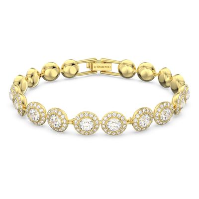 Swarovski Angelic bracelet, Round, White, Gold-tone plated