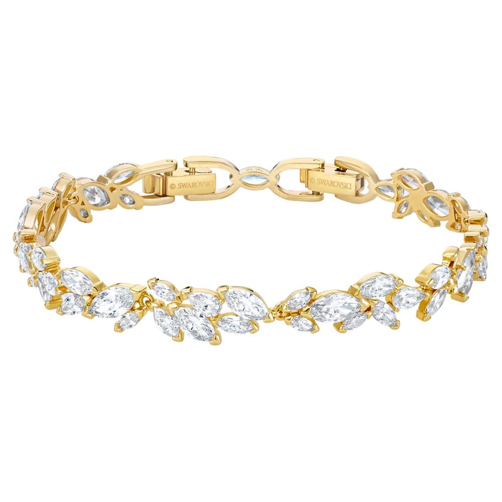 Swarovski Louison Bracelet, White, Gold-tone plated