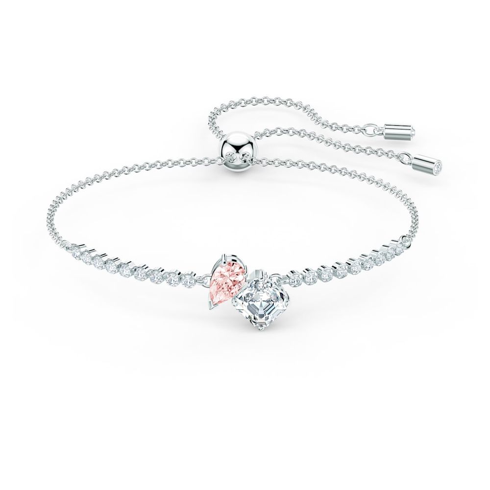Breast Cancer Awareness Bracelet Swarovski Crystals Silver Beads  Fruugo IN